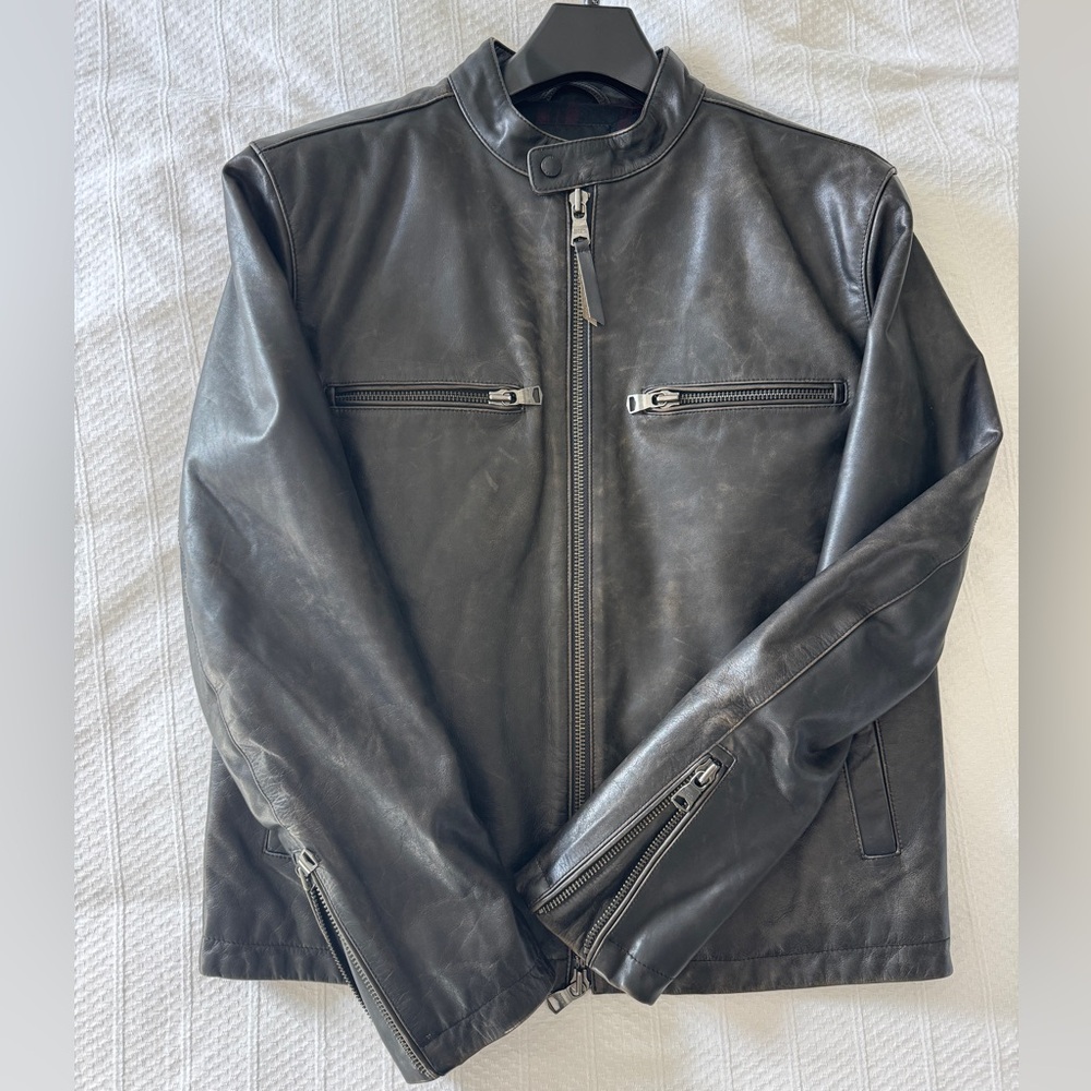 Banana Republic Black Moto Leather Jacket - Picture 2 of 10